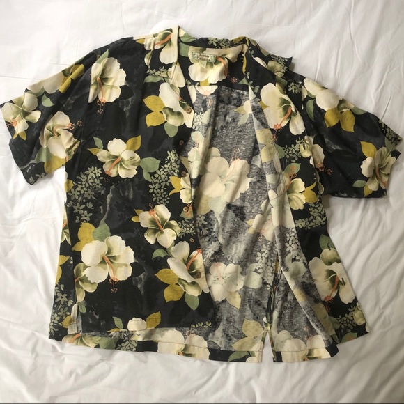 TOMMY BAHAMA Silk Floral Shirt - Picture 1 of 7